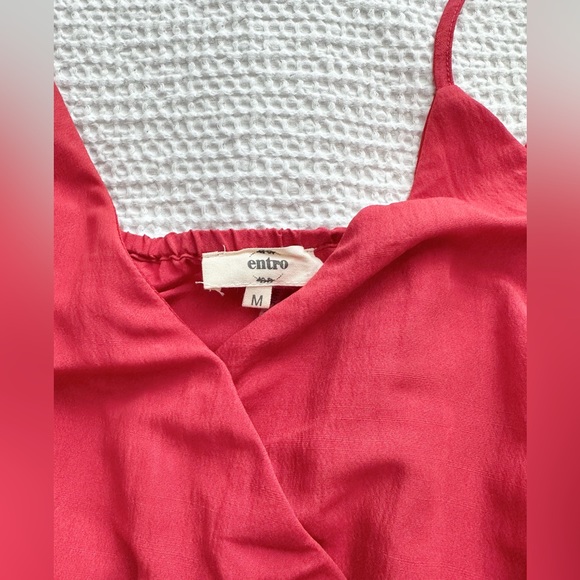 Entro red ruffle spaghetti strap midi dress - Picture 6 of 9